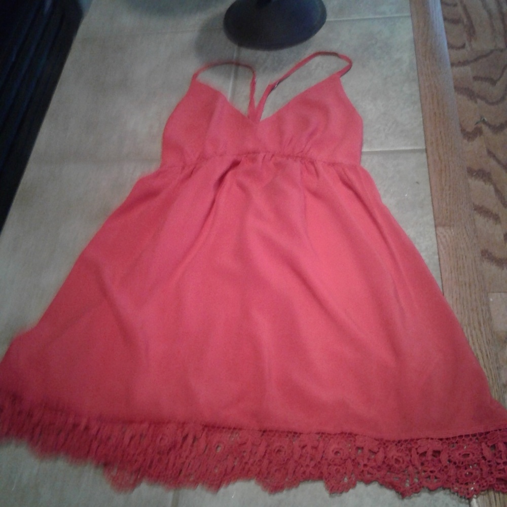 Forever 21 mini dress. Lace ribbing at bottom.